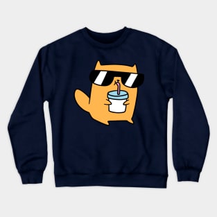 Cool Cat Drinking a Shake Crewneck Sweatshirt